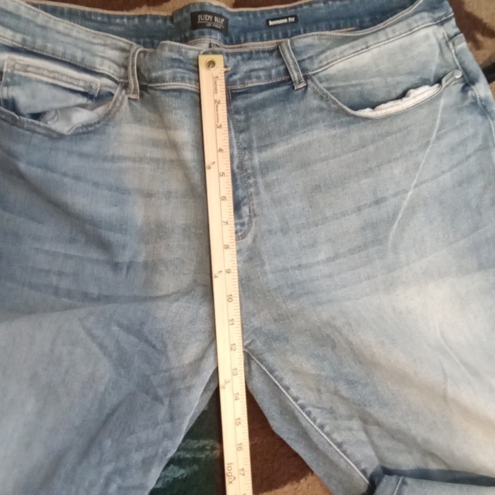 Judy Blue Boyfriend Fit Relaxed Medium Wash High Rise Cuffed Womens 24W - Picture 11 of 13
